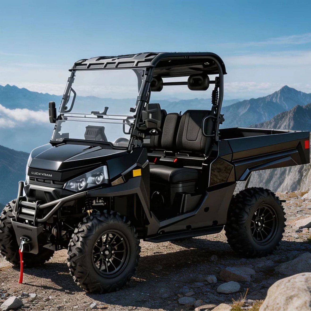 Farm Ranch üçün 4WD Elektrikli UTV 14 düym yoldankənar təkərlər 350 kq boşalma çarpayısı