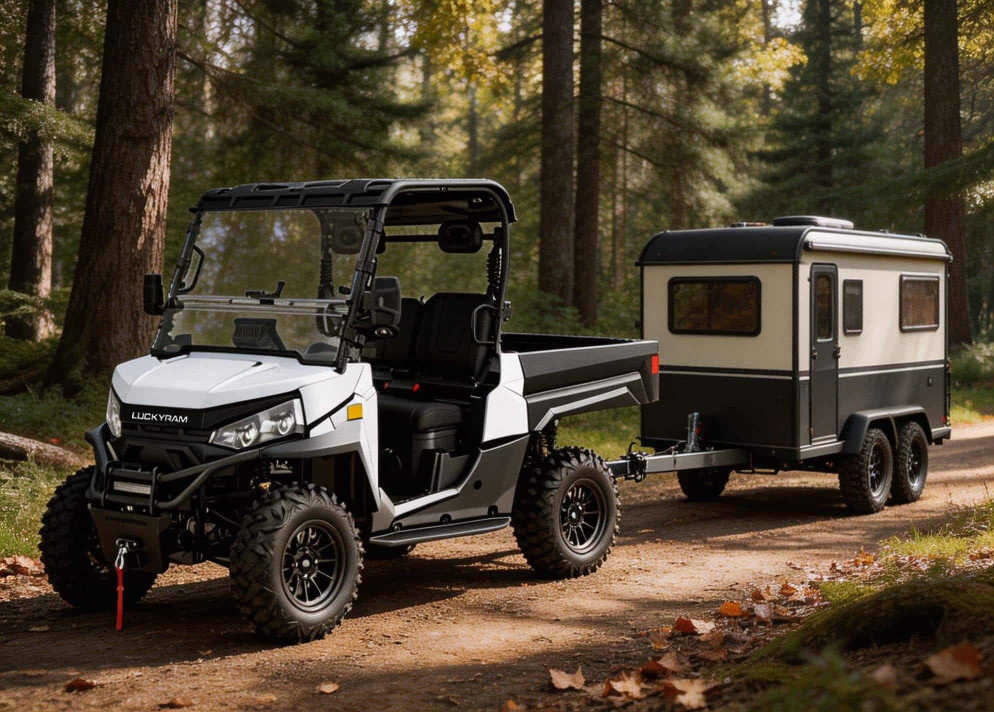 4WD Yolsuz Elektrik UTV 73.6V PKE Açarsız 20KW Pik Gücü 670kg
