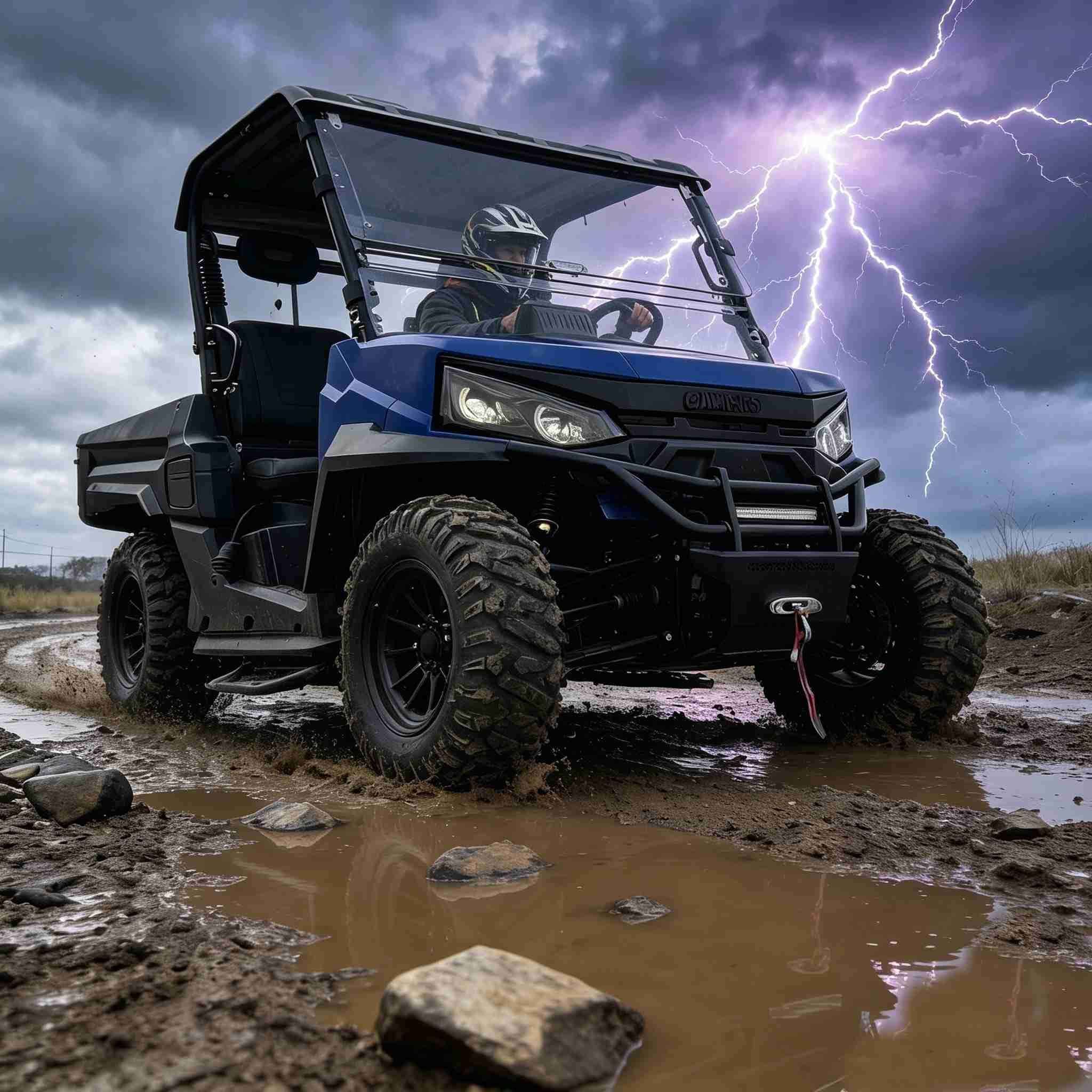 4WD Off Road UTV 73.6V 1000kg Yedəkləmə 400A Nəzarətçi 150Ah