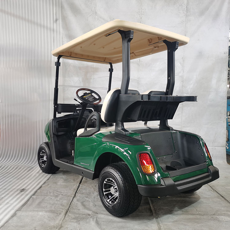 Litium batareya ilə təchiz edilmiş yüksək mənzilli iki nəfərlik elektrikli golf arabası