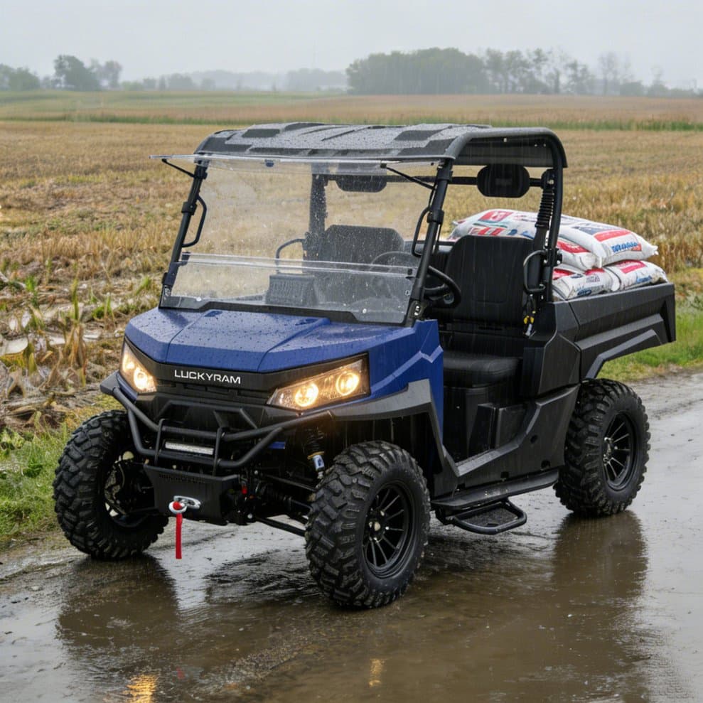 Güclü 4WD Farm UTV Litium Batareya EPS 350kg Yükləmə 400mm Vading